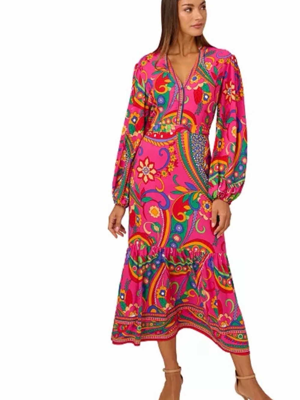 Adrianna Papell NWT Women's Printed Midi Dress Size 14